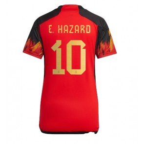 Belgia Eden Hazard #10 Koszulka Podstawowych Kobiety MŚ 2022 Krótki Rękaw